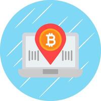 bitcoin ubicación plano circulo icono diseño vector