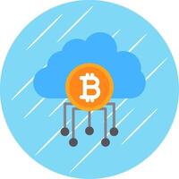 nube bitcoin plano circulo icono diseño vector