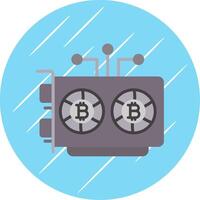 Mining Rig Flat Circle Icon Design vector