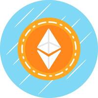 ethereum moneda plano circulo icono diseño vector