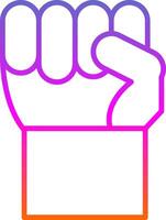 Fist Line Gradient Icon Design vector