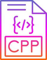 Cpp Line Gradient Icon Design vector