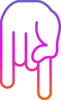 Pointing Down Line Gradient Icon Design vector