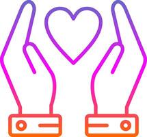 Hands Holding Heart Line Gradient Icon Design vector