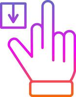 Tap Down Line Gradient Icon Design vector