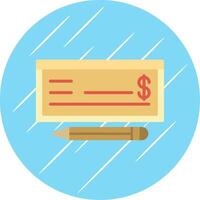 Money Check Flat Circle Icon Design vector