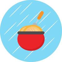 Noddles Flat Circle Icon Design vector