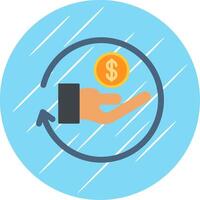 Refund Flat Circle Icon Design vector