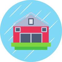 Barn Flat Circle Icon Design vector