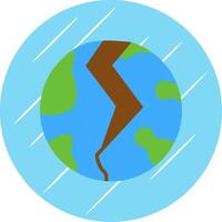 Earth Quake Flat Circle Icon Design vector