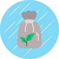 Bio Garbage Bag Flat Circle Icon Design vector