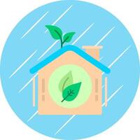 Green House Flat Circle Icon Design vector