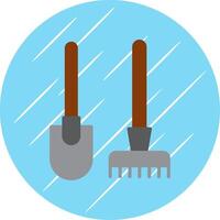 Rake And Hoe Flat Circle Icon Design vector