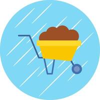 Wheelbarrow Flat Circle Icon Design vector