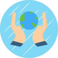 Save The World Flat Circle Icon Design vector