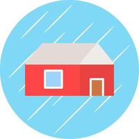 Farm House Flat Circle Icon Design vector