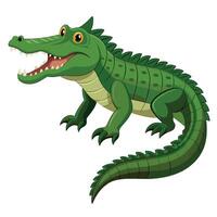 Alligator flat style illustration, carton pose 2d style vector