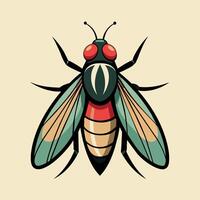 mosca ilustración arte, un sencillo mosca ilustración vector