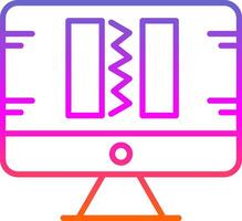 Broken Code Line Gradient Icon Design vector