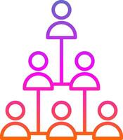 Hierarchical Structure Line Gradient Icon Design vector