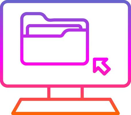 Folder Line Gradient Icon Design