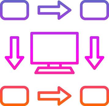 Workflow Line Gradient Icon Design vector
