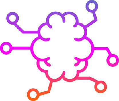 Artificial Intelligence Line Gradient Icon Design vector