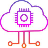 Cloud Computing Line Gradient Icon Design vector