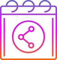 Shared Calender Line Gradient Icon Design vector