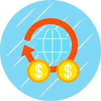 global Finanzas plano circulo icono diseño vector