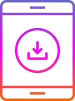 Downloading Data Line Gradient Icon Design vector