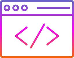 Coding Line Gradient Icon Design vector