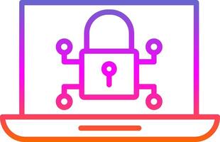 Cyber Security Line Gradient Icon Design vector