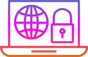 Internet Security Line Gradient Icon Design vector