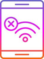 No Wifi Line Gradient Icon Design vector