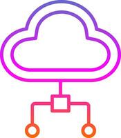 Cloud Computing Line Gradient Icon Design vector