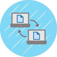 datos compartiendo plano circulo icono diseño vector