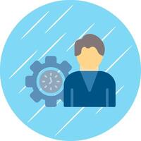 Working Hours Flat Circle Icon Design vector