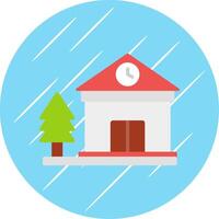 Cottage Flat Circle Icon Design vector