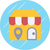 Tienda locador plano circulo icono diseño vector