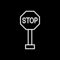 Stop Sign Line Inverted Icon Design vector