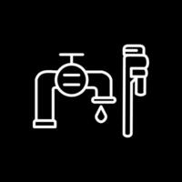 Plumbing installation Line Inverted Icon Design vector
