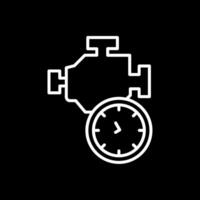 hora motor línea invertido icono diseño vector