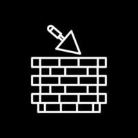 Bricks Tower Line Inverted Icon Design vector