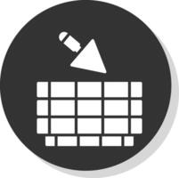 Bricks Tower Glyph Shadow Circle Icon Design vector