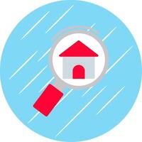 Search Home Flat Circle Icon Design vector