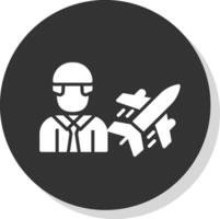 Air Engineer Glyph Shadow Circle Icon Design vector