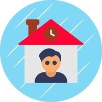 hogar propietario plano circulo icono diseño vector