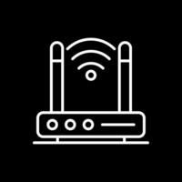 Wireless Modem Line Inverted Icon Design vector