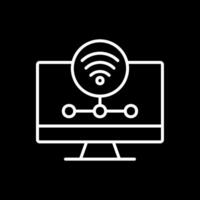 Wifi Server Line Inverted Icon Design vector